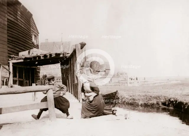 Children playing, Marken Island, Netherlands, 1898. Artist: James Batkin