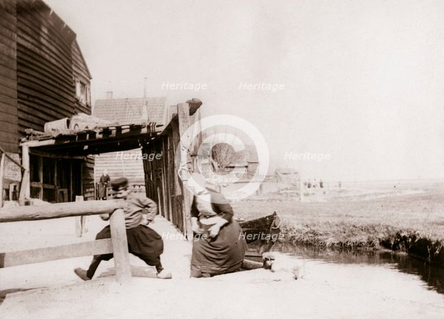 Children playing, Marken Island, Netherlands, 1898. Artist: James Batkin