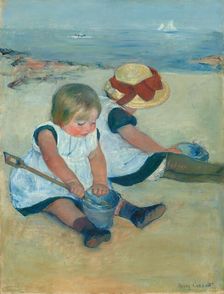 Children Playing on the Beach, 1884. Creator: Mary Cassatt