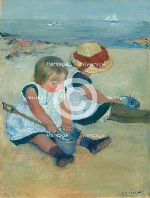 Children Playing on the Beach, 1884. Creator: Mary Cassatt.