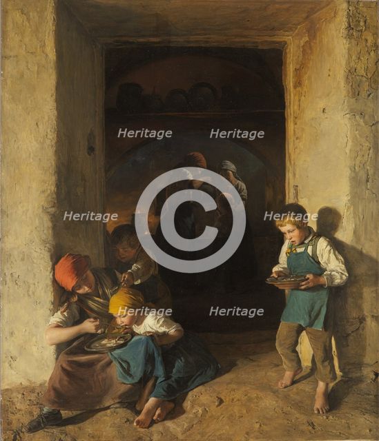 Children Receiving their Breakfast, 1859.