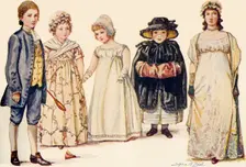 Children's attire during the reigns of Queen Anne, George I, II and III 1702-1790 1903, (1937). Creator: Sophie B Steel