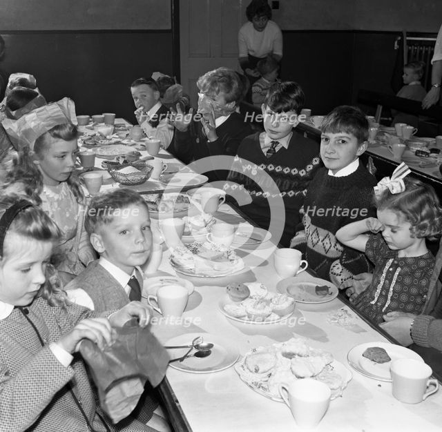 Children's Christmas party at a Methodist school, South Yorkshire, 1964. Creator: Michael Walters.
