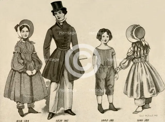 'Children's clothing from 1830-1850', 1907, (1937). Creator: Cecil W Trout.