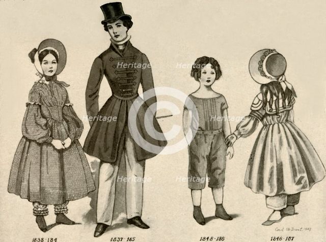'Children's clothing from 1830-1850', 1907, (1937). Creator: Cecil W Trout.