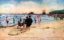 Children's day at the bathing beach, Lincoln Park, Chicago, Illinois, USA, 1908