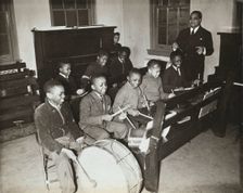 Children's drum class, Central Manhattan Music School, 1938. Creator: Solomon Horn