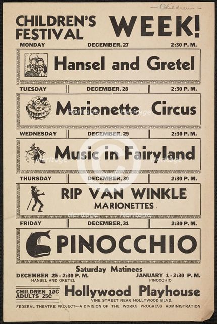 Children's Festival Week, Los Angeles, CA, 1937. Creator: Unknown.