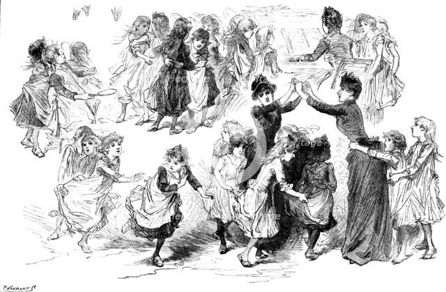 "Children’s Happy Evenings," conducted at London Board schools by Mrs. Jeune and other ladies, 1890. Creator: P Naumann.
