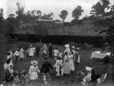 Children's party in the grounds of the Herston residence, Coralyn (Clyde Road), 1907. Creator: Robert Augustus Henry L'Estrange