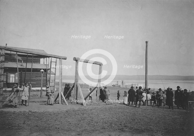 Children's playground on Lake Shira, 1900-1917. Creator: LI Vonago.
