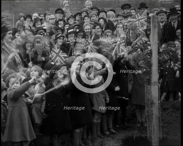 Children Waving Union Jack Flags , 1936. Creator: British Pathe Ltd.