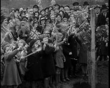 Children Waving Union Jack Flags , 1936. Creator: British Pathe Ltd