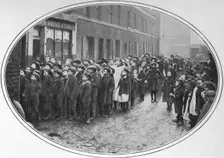 Children waiting for free meals, London, c1900 (1901)