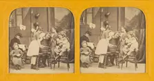 Children washing clothes, about 1860. Creator: Unknown