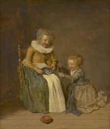 Children With A Cat, 1631. Creator: Dirck Hals