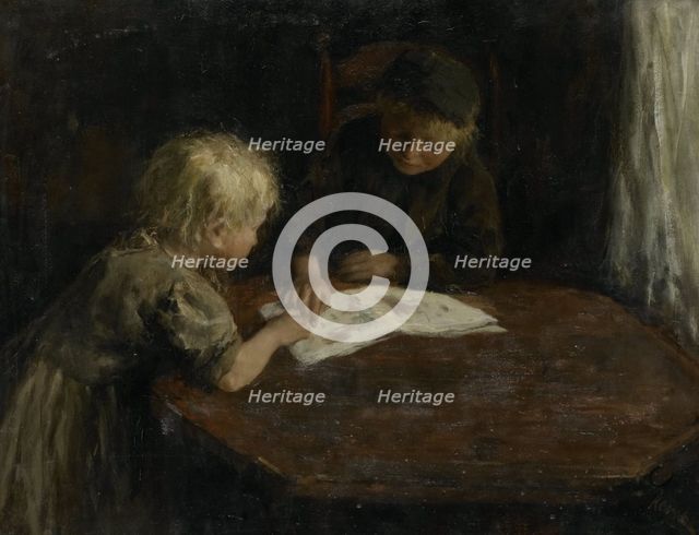Children with a Picture-book, 1880-1910. Creator: Jacob Simon Hendrik Kever.