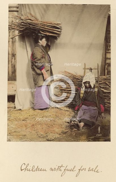 Children with fuel for sale, about 1873-1883. Creator: Shinichi Suzuki I.