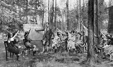 Children taking English lessons in the Forest of Charlottenburg, Berlin, Germany, 1922