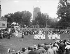 Children taking part in the village maypole dance at Chipping Campden, Gloucestershire. Artist: Henry Taunt