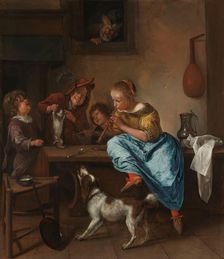 Children Teaching a Cat to Dance, Known as The Dancing Lesson 1660-1679. Creator: Jan Steen