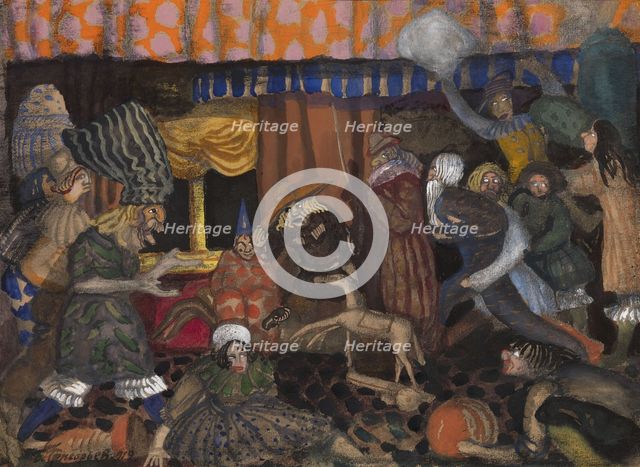 Children's Masquerade, 1912. Artist: Grigoriev, Boris Dmitryevich (1886-1939)