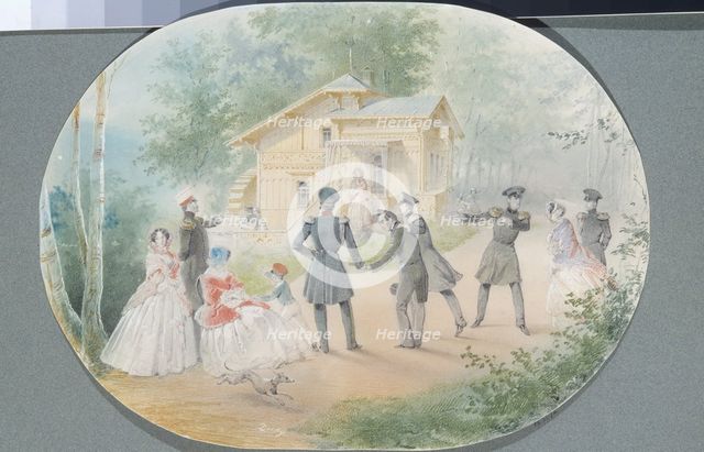 Childrens Mill in the Alexandria Park in Peterhof. Artist: Zichy, Mihály (1827-1906)