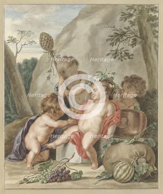 Children's bacchanal, 1751. Creator: Abraham Delfos.