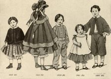 Children's clothing from 1850-1860 1907, (1937). Creator: Cecil W Trout