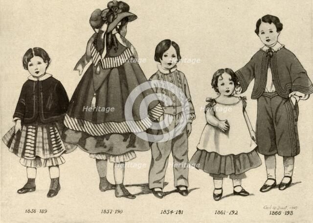 'Children's clothing from 1850-1860', 1907, (1937). Creator: Cecil W Trout.
