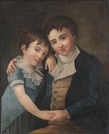 Children's double portrait: Franz Xaver Wolfgang Mozart (1791-1844) and Carl...(1784-1858), 1798. Creator: Hansen, Hans (1769-1828)