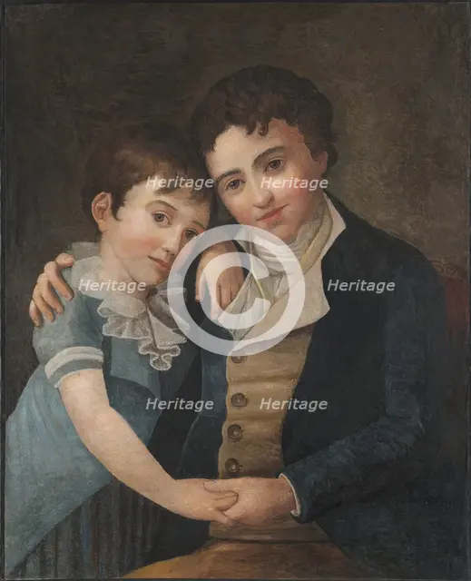 Children's double portrait: Franz Xaver Wolfgang Mozart (1791-1844) and Carl...(1784-1858), 1798. Creator: Hansen, Hans (1769-1828).