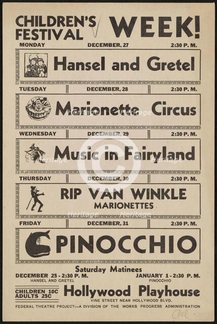 Children's Festival, Week! Los Angeles, 1937. Creator: Unknown.