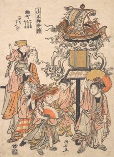 Childrens Lantern Float, Kojimachi 1,2, 3-chome Block Association, Sanno Festival, ca..., ca. 1780. Creator: Torii Kiyonaga