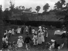 Children's party in the grounds of the Herston residence, Coralyn (Clyde Road), 1907. Creator: Robert Augustus Henry L'Estrange