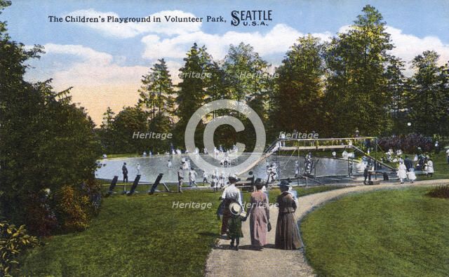 Children's playground in Volunteer Park, Seattle, Washington, USA, 1914. Artist: Unknown