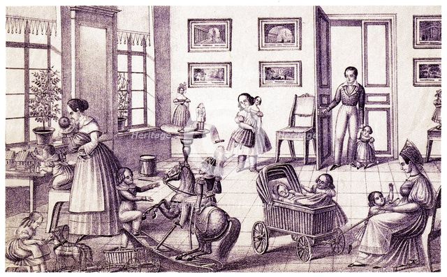 Children's Room, Early 19th cen.. Artist: Vdovichev, P. (active First Half of 19th cen.)