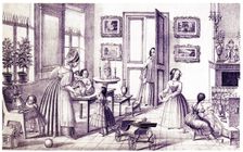 Children's Room, Early 19th cen.. Artist: Vdovichev, P. (active First Half of 19th cen.)
