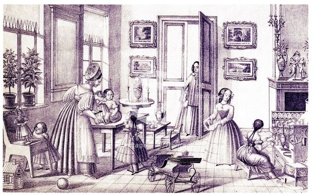Children's Room, Early 19th cen.. Artist: Vdovichev, P. (active First Half of 19th cen.)