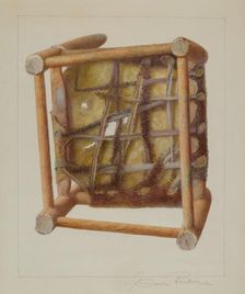 Child's Chair (View of Seat Bottom), c. 1938. Creator: Cora Parker