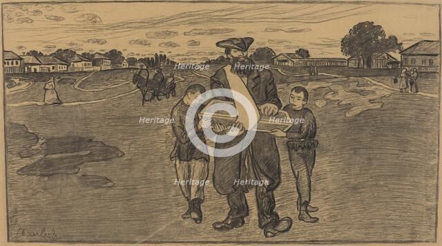 Child's Funeral in Russia, 1906/1907. Creator: Ernst Barlach.