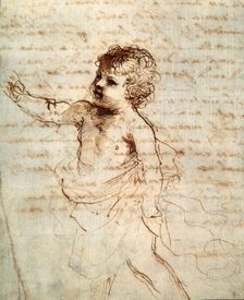 Child's figure in drapery 17th century Artist: Guercino