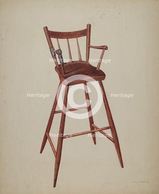 Child's High Chair, 1939. Creator: Herman O. Stroh.