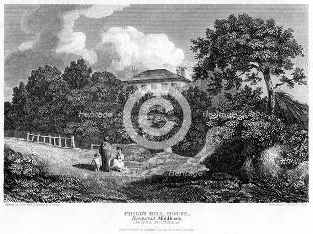 Child's Hill House, Hampstead, London, 1813.Artist: C Pote