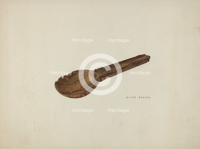 Childs Porridge Spoon, c. 1939. Creator: Milton Bevier.