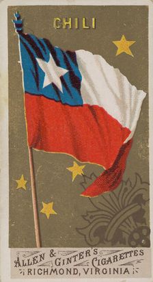 Chile, from Flags of All Nations, Series 1 (N9) for Allen & Ginter Cigarettes Brands, 1887. Creator: Allen & Ginter