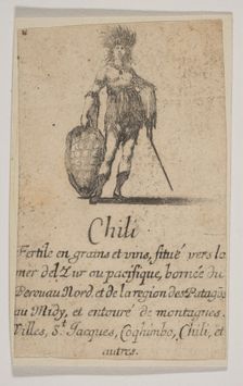Chile, from Game of Geography (Jeu de la Géographie), 1644. Creator: Stefano della Bella