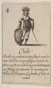Chile, from Game of Geography (Jeu de la Géographie), 1644. Creator: Stefano della Bella