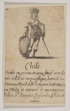 Chile, from Game of Geography (Jeu de la Géographie), 1644. Creator: Stefano della Bella