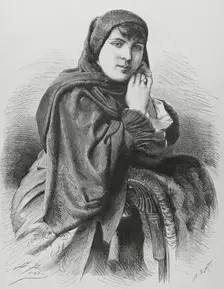 Chilean lady wearing dress for church, 1883. Creator: Arturo Carretero y Sánchez